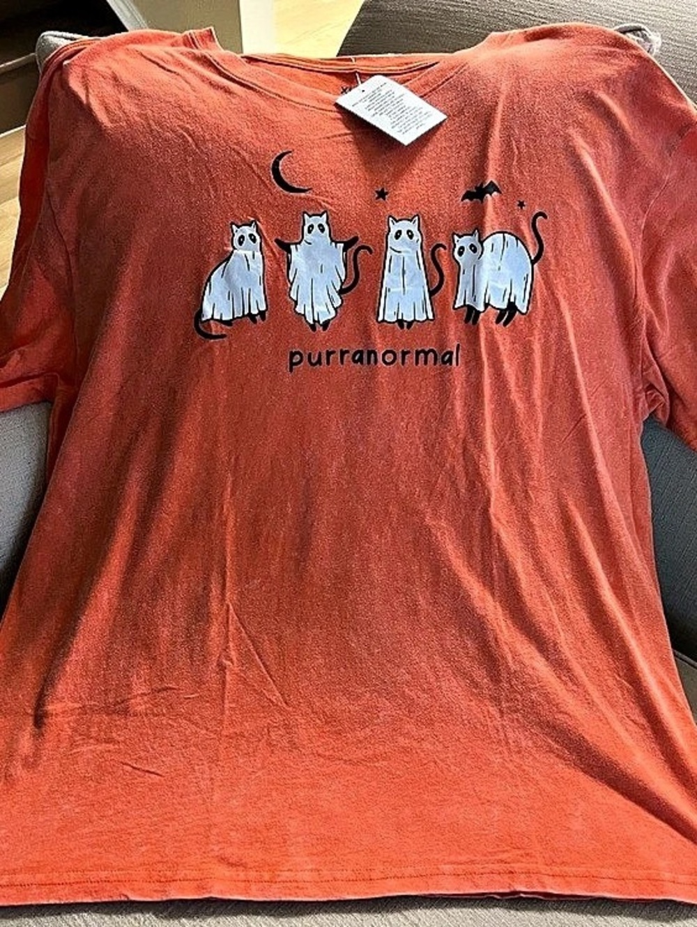 Goodie Two Purranormal Cativity Cat Halloween Themed Graphic Tee XL